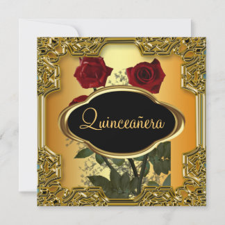 Quinceanera Birthday Party Gold Einladung