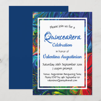Quinceañera Birthday Retro Personalisiert Einladung