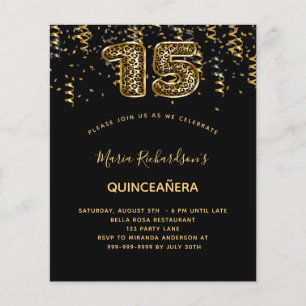 Quinceanera Black Gold Leopard
