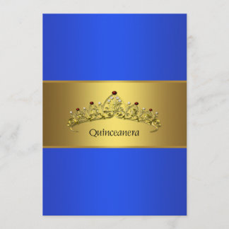 Quinceanera Blau und Gold 15. Geburtstag Einladung
