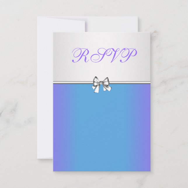 Quinceanera bleu violet et Turquoise RSVP (Devant)
