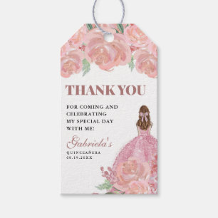 Quinceanera Bloral Blush Pink Mis Quince Anos Geschenkanhänger