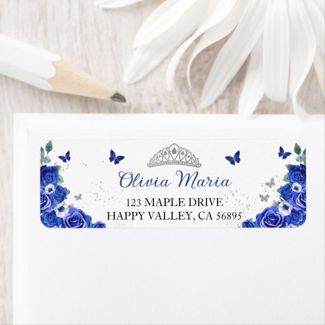 Quinceañera Blue Floral Silver Butterfells Rede (Insitu)