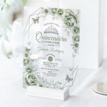 Quinceanera Blumenschmuck Sagegrün Silber