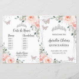 Quinceañera Blush Pink Floral Butterfisch Programm