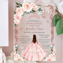 Quinceañera Blush Pink Rose Gold Prinzessin