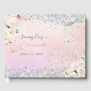 Quinceanera Blush Princess Glitzer Gown Confetti G Gästebuch