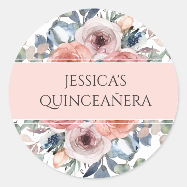 Quinceañera, Blütenblütenblüter Umschlag Aufkleber (Vorderseite)