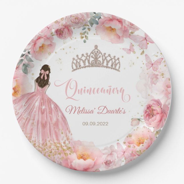 Quinceañera Bow Butterfets Paper Teller (Vorderseite)