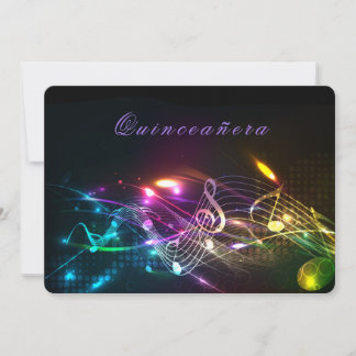 Quinceañera Bright Neon Lights Einladung