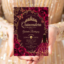Quinceanera Burgund Gold
