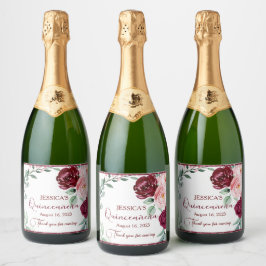 Quinceanera Burgund Rote Flora Labrador