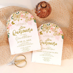 Quinceanera Butterfly Einladung Bilingual