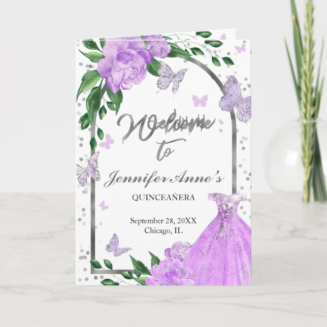 Quinceanera Butterflys Lavender Gown-Programme Programm (Vorderseite)