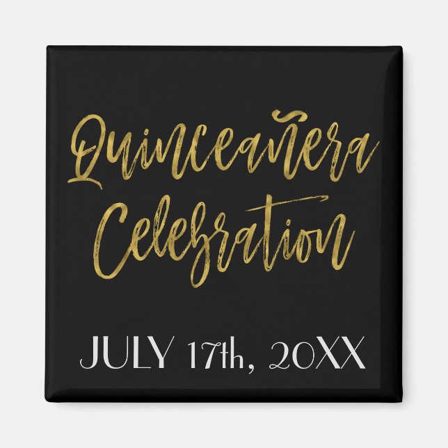 Quinceanera Celebration Speichern Sie das Datum Ma Magnet (Vorne)