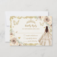 Quinceañera Champagne Blumenkleid Princess Gold