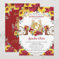 Quinceañera Charro Sonnenblumen Rote Rosen Pferd B