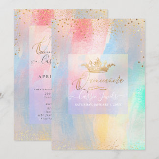 Quinceanera Cotton Candy Watercolor Pinselstriche Einladung