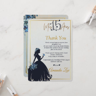 Quinceañera Danke Karte