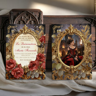 Quinceañera Dark Fantasy Gótica Romántica Photo Einladung