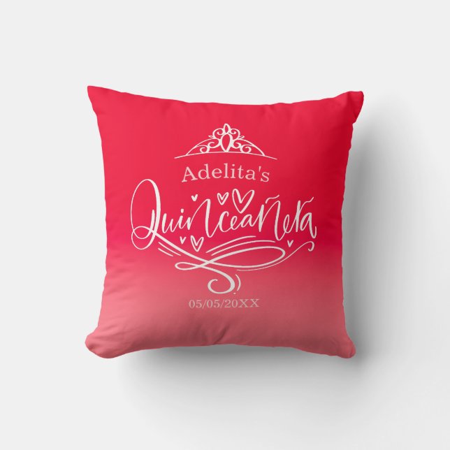 Quinceañera Dekor Throw Kissen (Vorderseite)