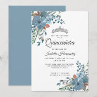 Quinceanera Dusty Blauer Blumengarten