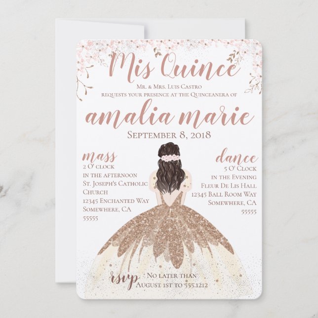 QUINCEANERA EINLADUNG (Vorderseite)