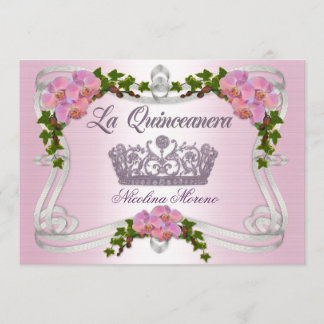 Quinceanera Einladung 15. Geburtstag elegante Tiar