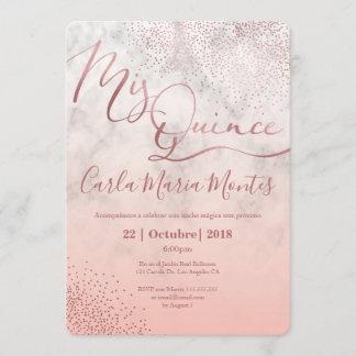 Quinceanera Einladung Imitats Rose Gold, Quitte