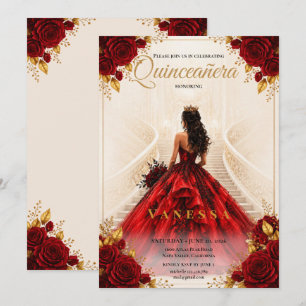 Quinceanera-Einladung lesen und goldene Einladung