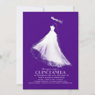 Quinceañera Einladung Lila Moderne Romantik