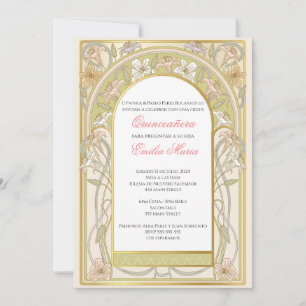 Quinceañera Einladung Retro vinage en espanol