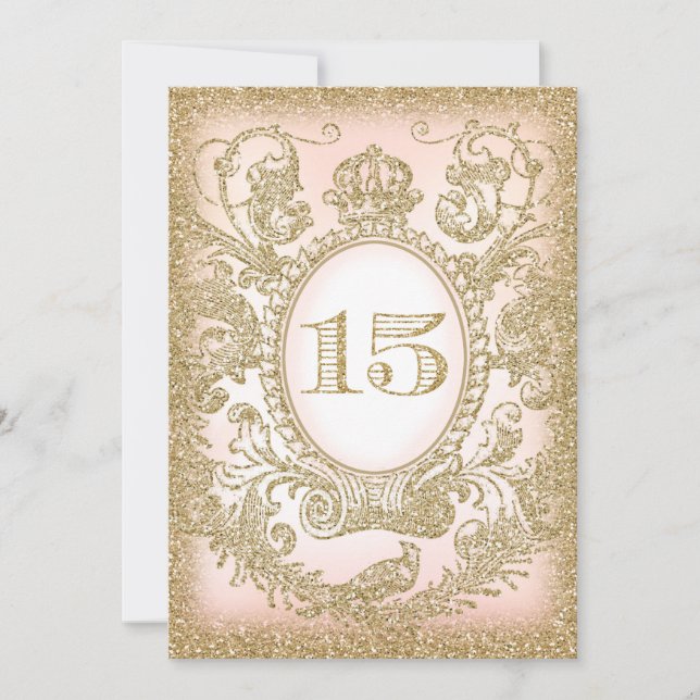 Quinceañera einmal auf eine Zeit Prinzessin Einlad Einladung (Vorderseite)