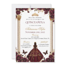 Quinceañera Emerald Gold Burgund Rose Prinzessin