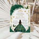 Quinceañera Emerald Green Floral Gold Prinzessin Einladung<br><div class="desc">Personalisieren Sie diese schöne quinceañera-Einladung mit eigener Formulierung einfach und schnell,  einfach die Taste anpassen,  um den Stil und die Platzierung des Textes weiter zu ordnen und zu formatieren. Passende Artikel im Shop erhältlich! c) Das glückliche Cat Studio</div>