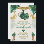 Quinceañera Emerald Green Mexican 16. Schmetterlin Einladung<br><div class="desc">Emerald Green Mexican Charra Quinceañera Butterfly Einladung Mis Quince 15 Anos, 16. Geburtstag, </div>
