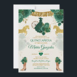 Quinceañera Emerald Green Mexican 16. Schmetterlin Einladung<br><div class="desc">Emerald Green Mexican Charra Quinceañera Butterfly Einladung Mis Quince 15 Anos,  16. Geburtstag, </div>