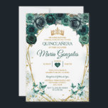 Quinceañera Emerald Green Mexican Butterfly Einladung<br><div class="desc">Emerald Green Mexican Charra Quinceañera Butterfly Einladung Mis Quince 15 Anos,  16. Geburtstag, </div>