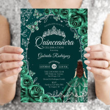 Quinceanera Emerald Green Silver
