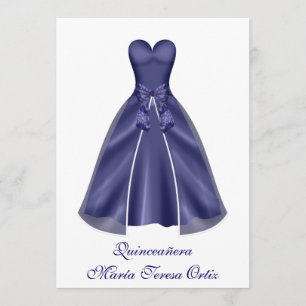 Quinceañera espagnol Invitation robe élégante