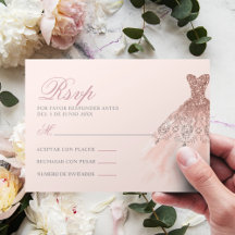 Quinceañera espagnole Mis Quince Rose Rose RSVP