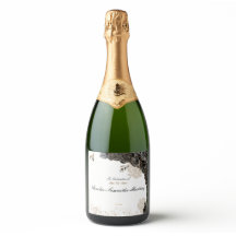 Quinceañera Étiquette Champagne Bouteille Noir & O