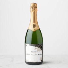 Quinceañera Étiquette Champagne Bouteille Noir & O