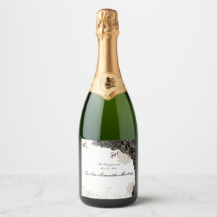 Quinceañera Étiquette Champagne Bouteille Noir & O