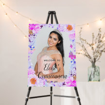 Quinceañera Event Board Affiche de bienvenue