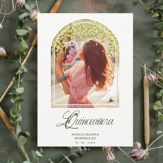 Quinceañera Extravaganter Arch-Effekt Wisteria Blu Einladung