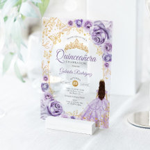 Quinceanera Flieder Purpur Gold Blumen