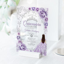 Quinceanera Flieder Purpur Silber Blumen