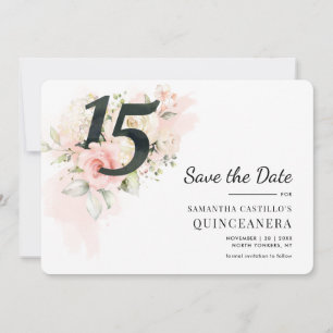 Quinceanera Floral 15. Geburtstag Save The Date