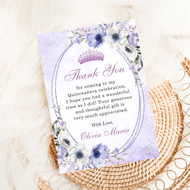 Quinceañera Floral Butterflie Tiara Carte de remer (Créateur téléchargé)